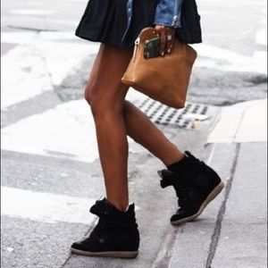 Isabel marant Bekett black suede wedge sneakers size 38